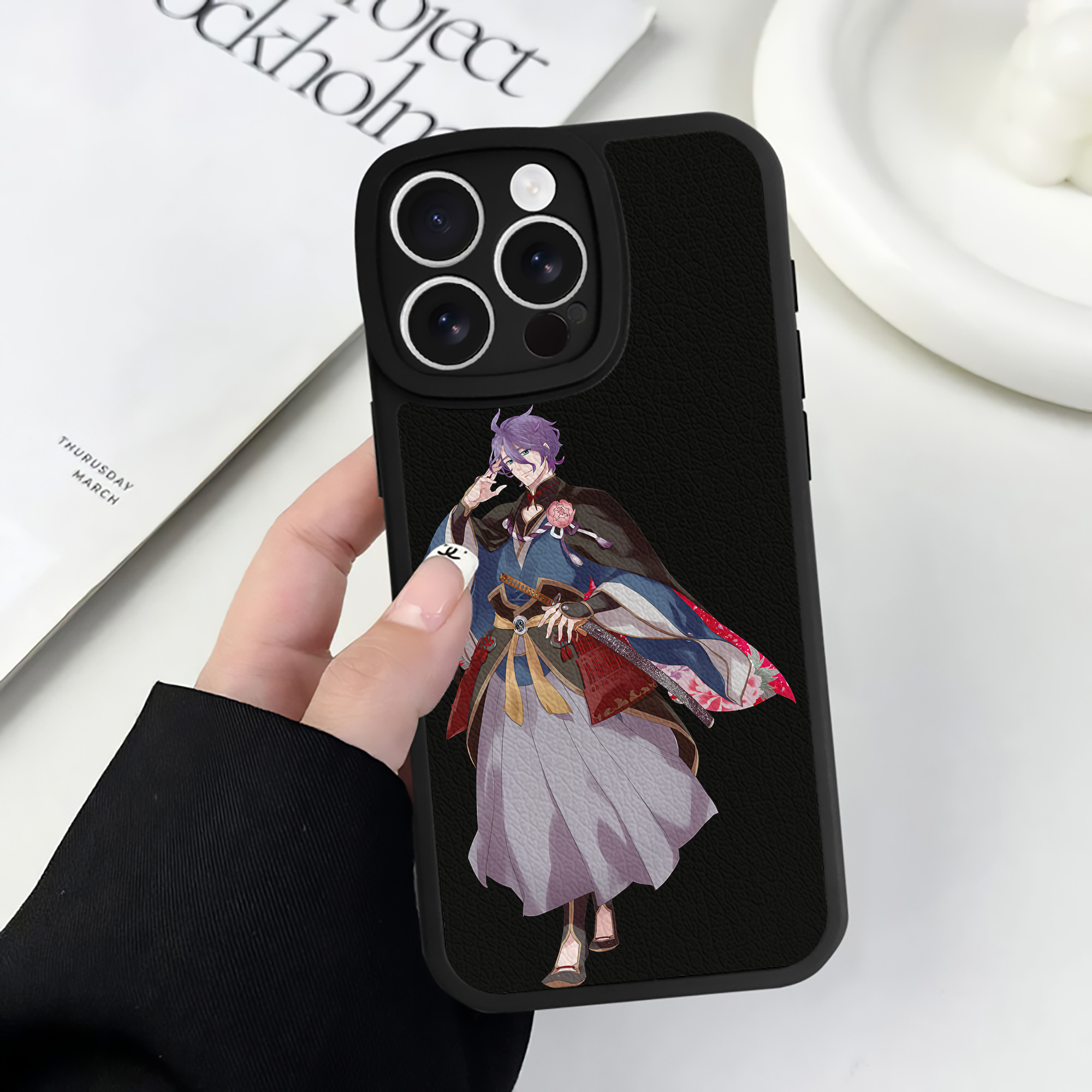 （画像用） 刀剣乱舞 Touken Ranbu 【iPhone 16シリーズ対応】シリコンスマホケース（レザー調） 材質：シリコン